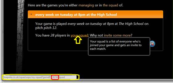 Your game number.