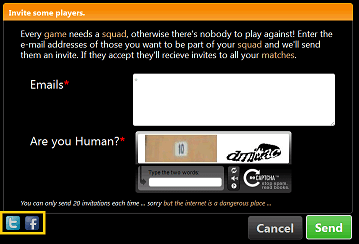 Invite players through your social networks.